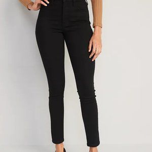 Old Navy Black High-Rise Skinny Jeans – Size 6, Warm Brushed Interior